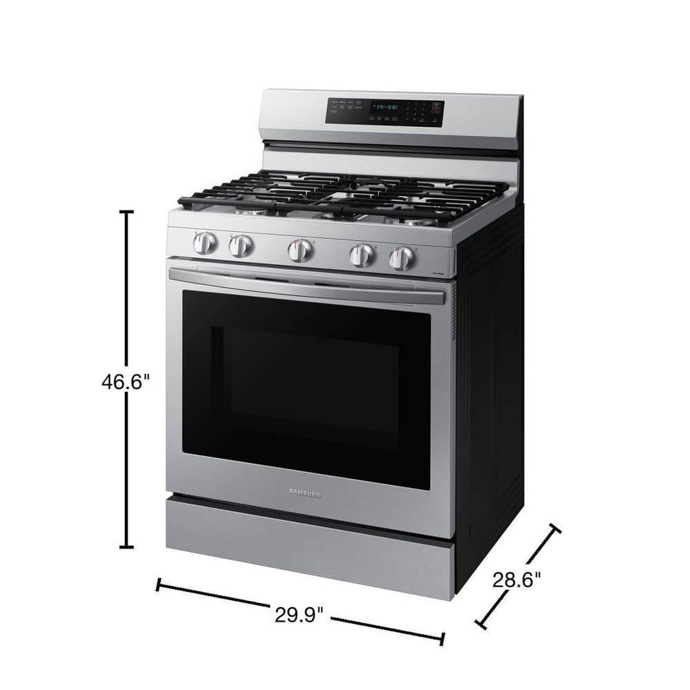 Samsung 6 Cu Ft Smart Wi Fi Enabled Convection Gas Range With No Preheat Airfry In Stainless 0823