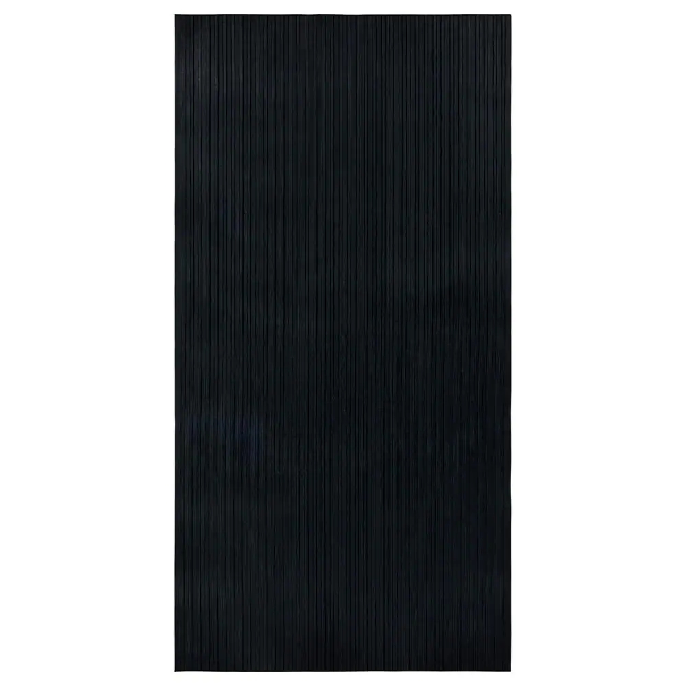 Ottomanson Easy Clean, Waterproof Non-Slip 3x5 Indoor/Outdoor Rubber Doormat, 35 in. x 60 in., Black