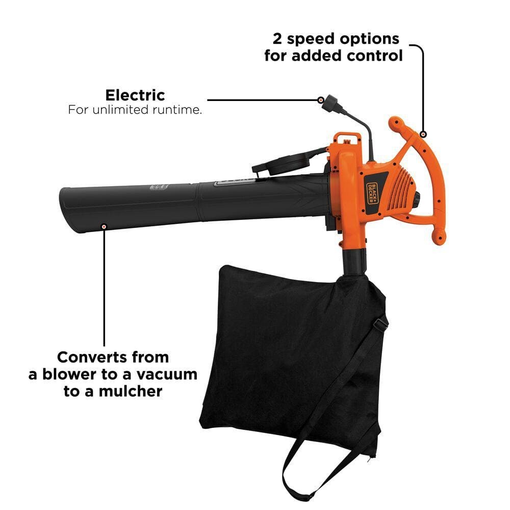 12 AMP 210 MPH 300 CFM Corded Electric 3-in-1 Handheld Leaf Blower ...