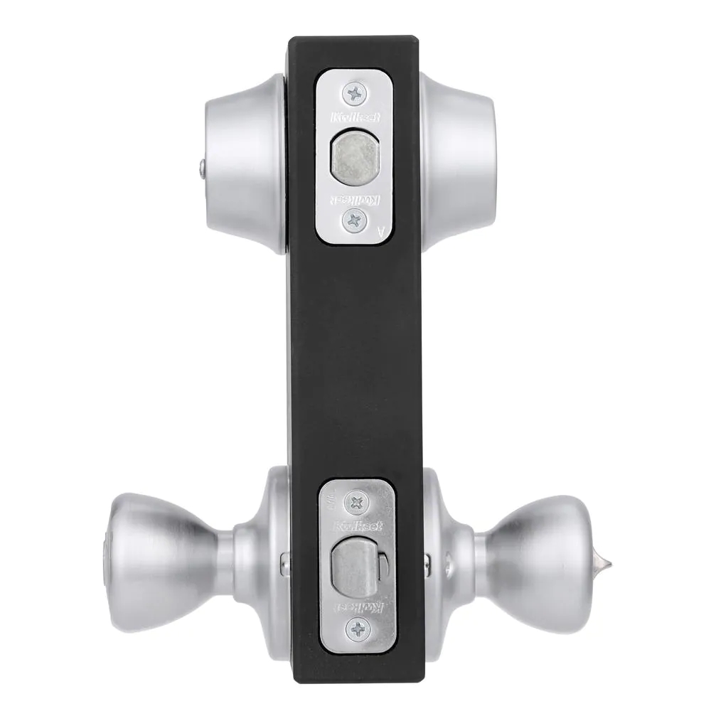Tylo Satin Chrome Exterior Entry Door Knob and Double Cylinder Deadbolt