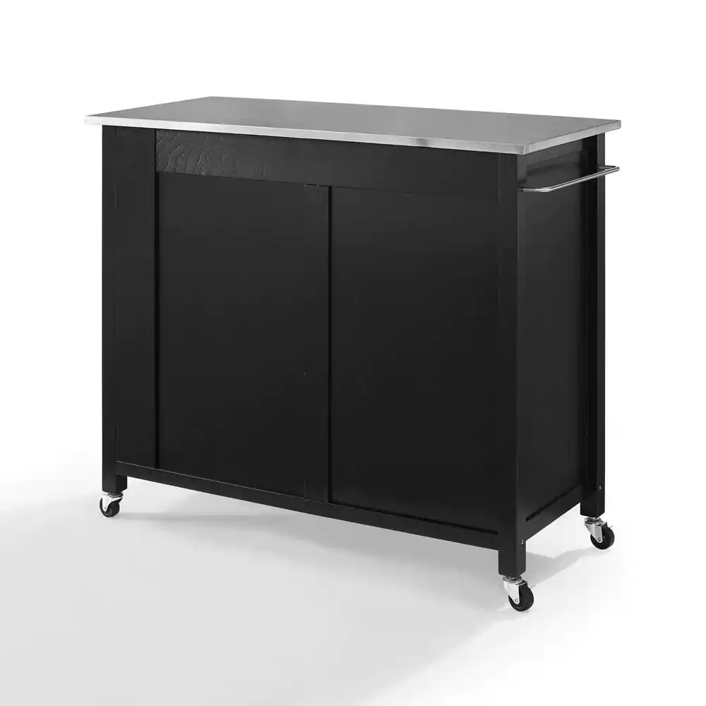 CROSLEY FURNITURE Savannah Black with Stainless Steel Top FullSize