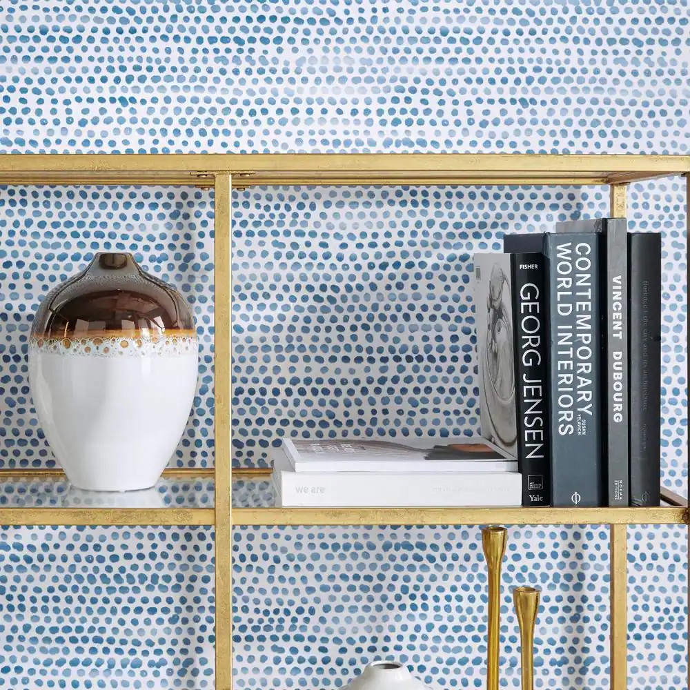 Moire Dots Blue Peel and Stick Wallpaper (Covers 28 sq. ft.) Best Deals