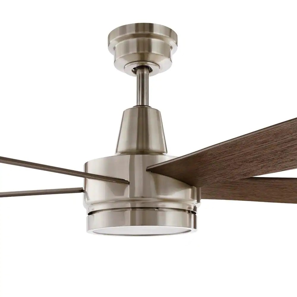 Fanelee 54 in. White Color Changing LED Brushed Nickel Smart Ceiling