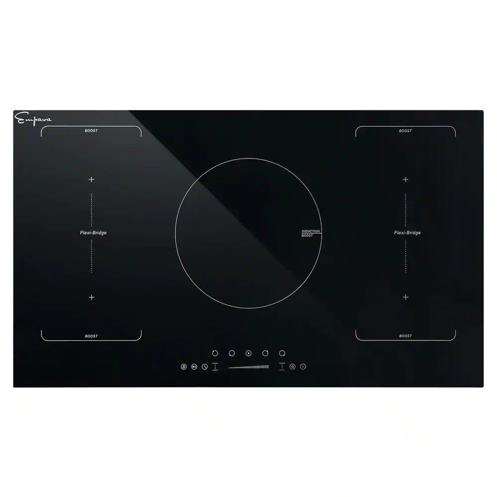 Builtin 36 in. 240V Electric Stove Smooth Surface Induction Cooktop in Black with 5 Elements