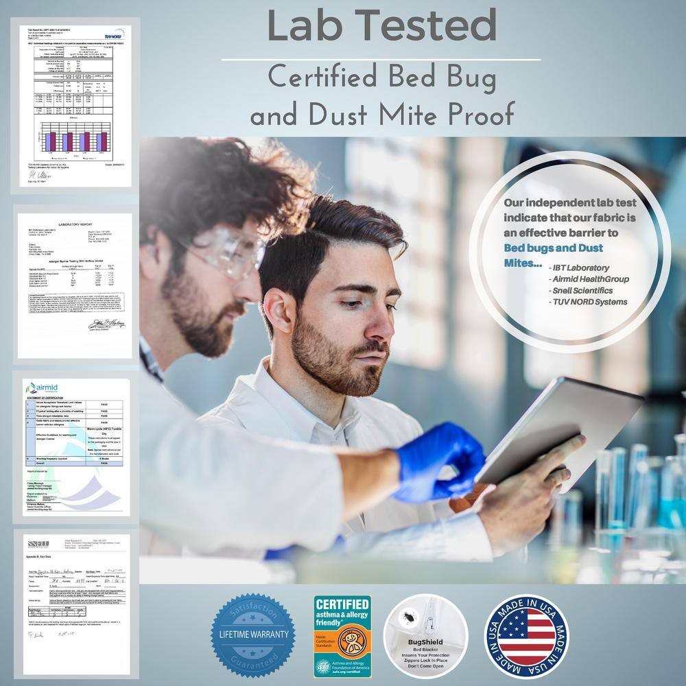 BedCare AllCotton Allergy 12 in. Deep Large Twin Mattress Cover, White Best Deals and Price