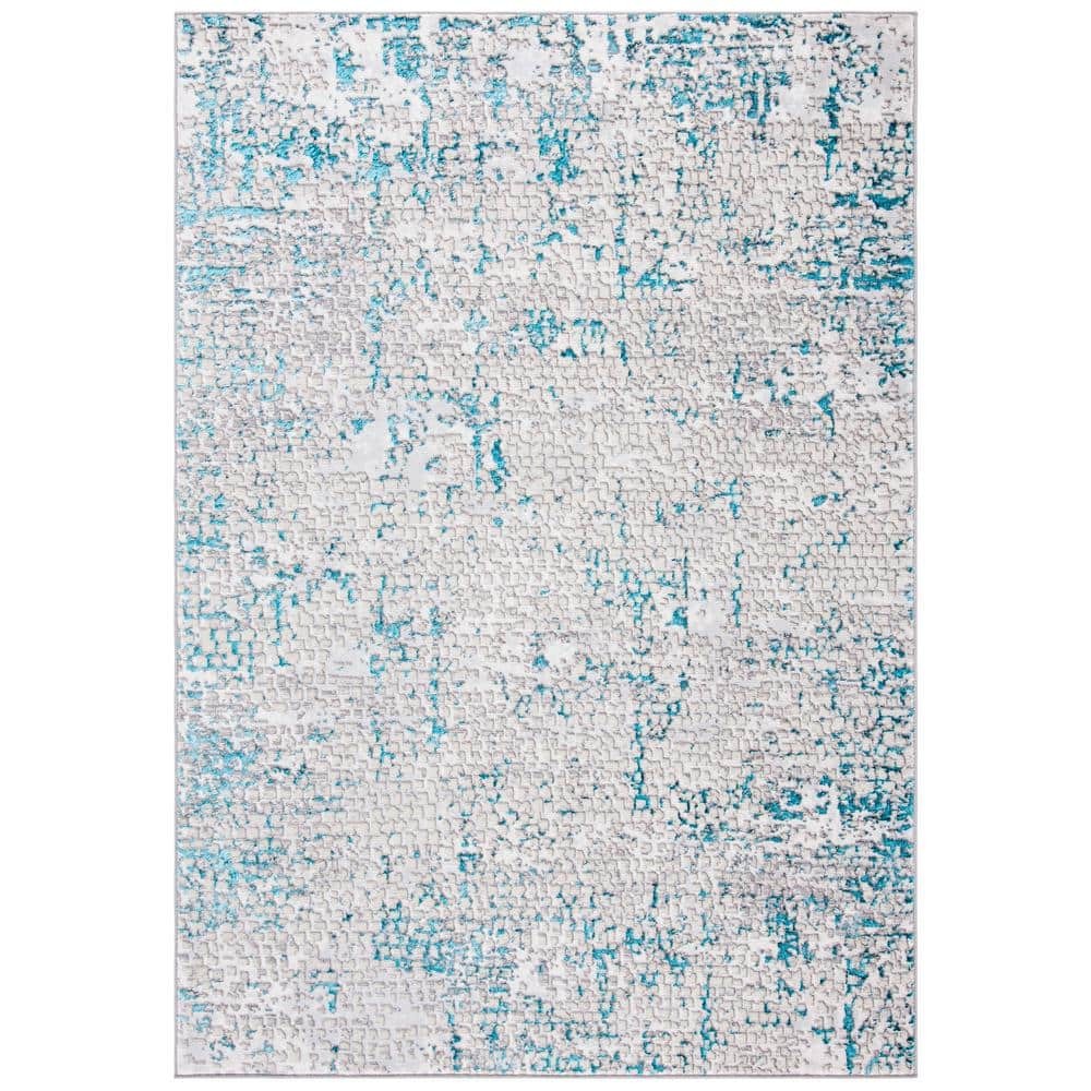 SAFAVIEH Amelia Gray Turquoise 9 Ft X 12 Ft High Low Distressed Area   98 B96f964d886144be17a5f0bcb0ef9032 