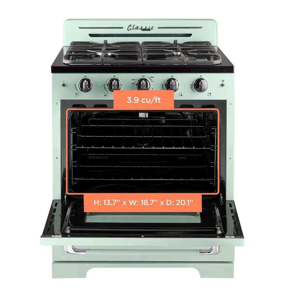 Classic Retro 30 in. 3.9 cu. ft. Retro Gas Range with Convection Oven