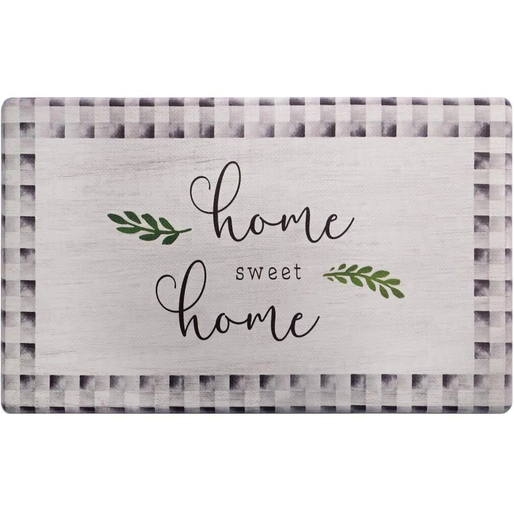 Home Dynamix Cozy Living Home Sweet Home Buffalo Check Grey 20 in. x 36