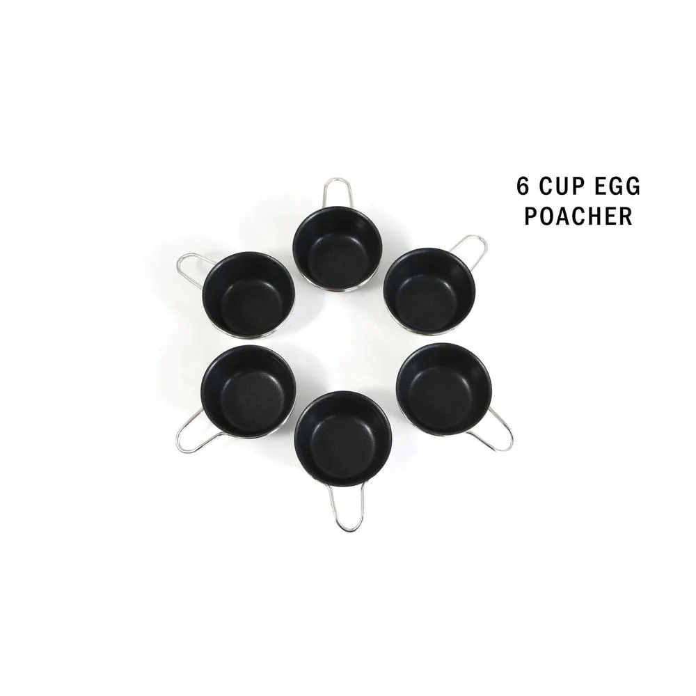 Professional 6Cup Stainless Steel Egg Poacher with Glass Lid Best