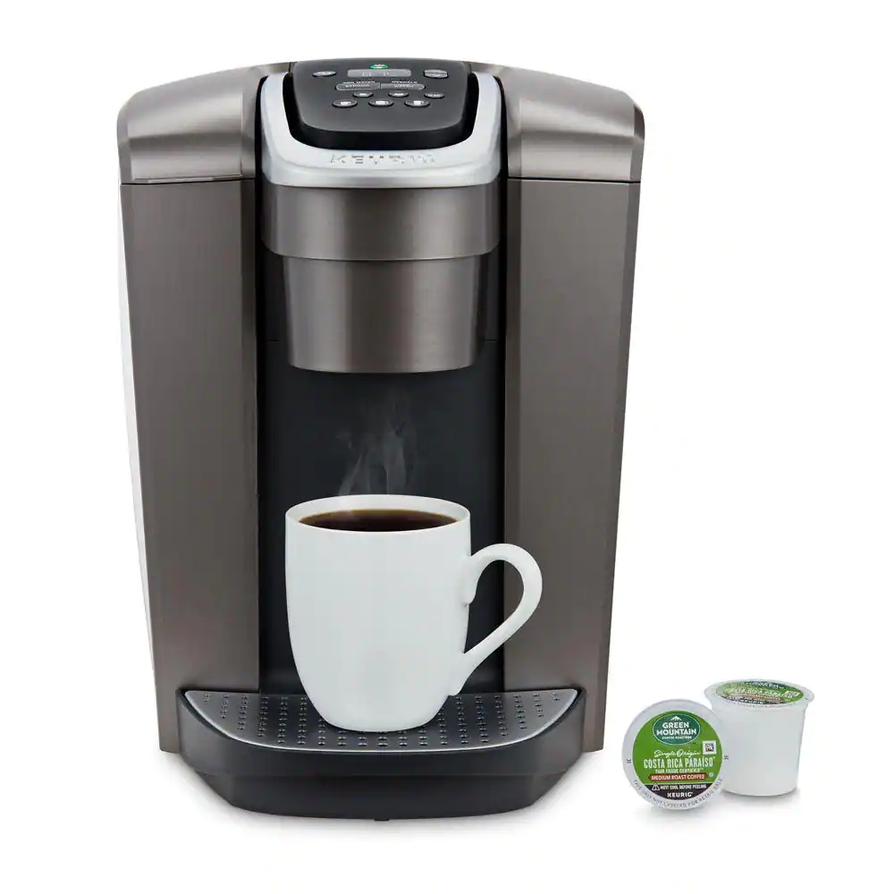 KElite Brushed Slate Single Serve Coffee Maker with Temperature