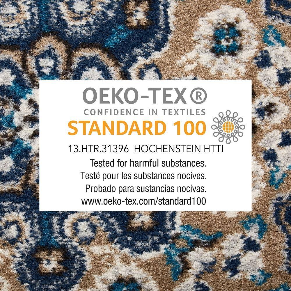 Tremont Magnolia Navy Blue/Ivory 8 ft. Round Medallion Area Rug Best