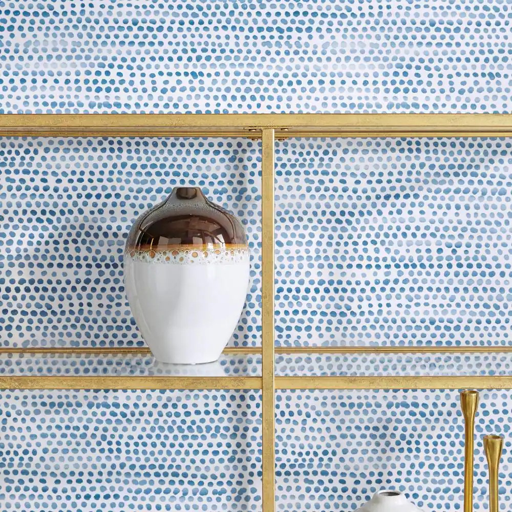 Moire Dots Blue Peel and Stick Wallpaper (Covers 28 sq. ft.) Best Deals