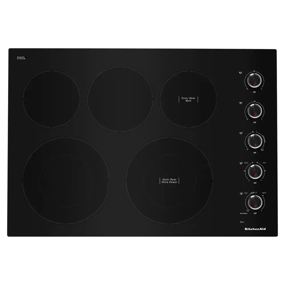 KitchenAid 30 in. Radiant Electric Cooktop in Black with 5Elements and
