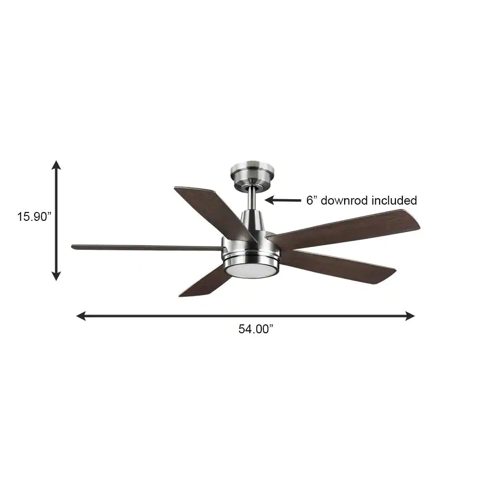 Fanelee 54 in. White Color Changing LED Brushed Nickel Smart Ceiling
