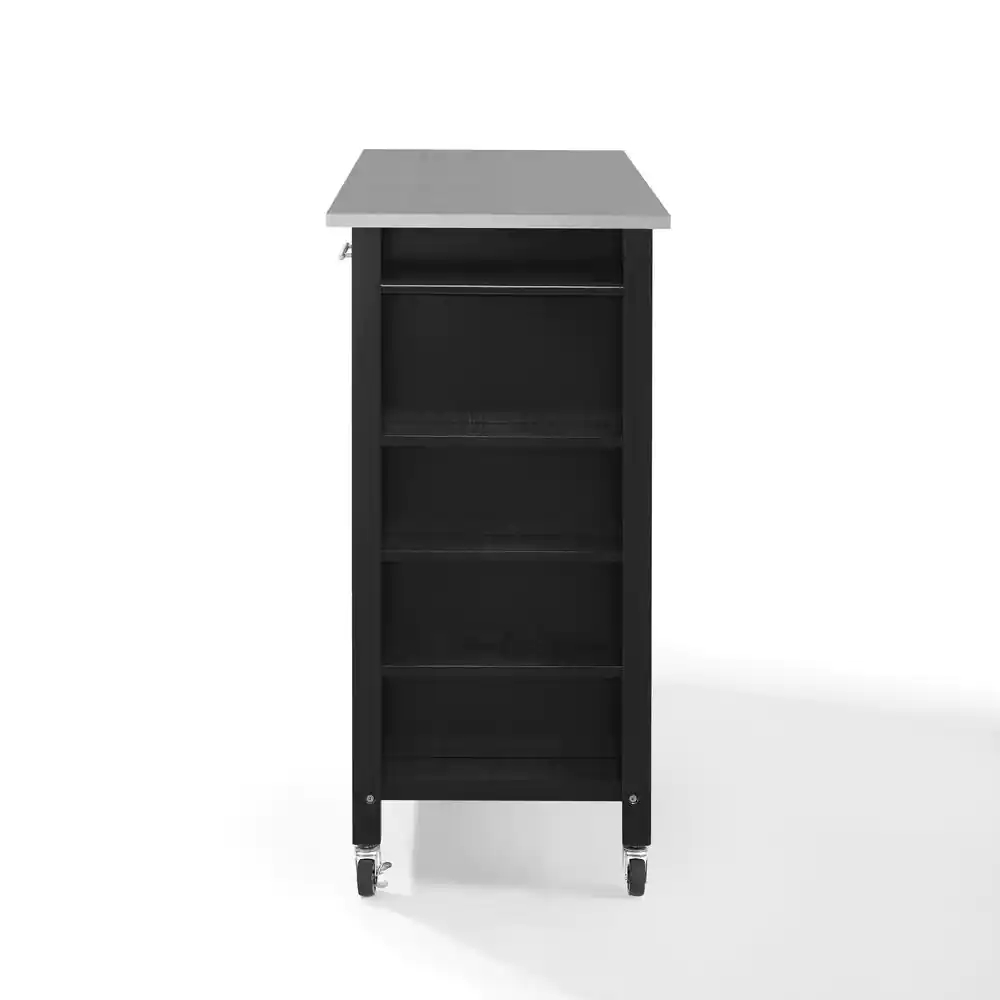 CROSLEY FURNITURE Savannah Black with Stainless Steel Top FullSize