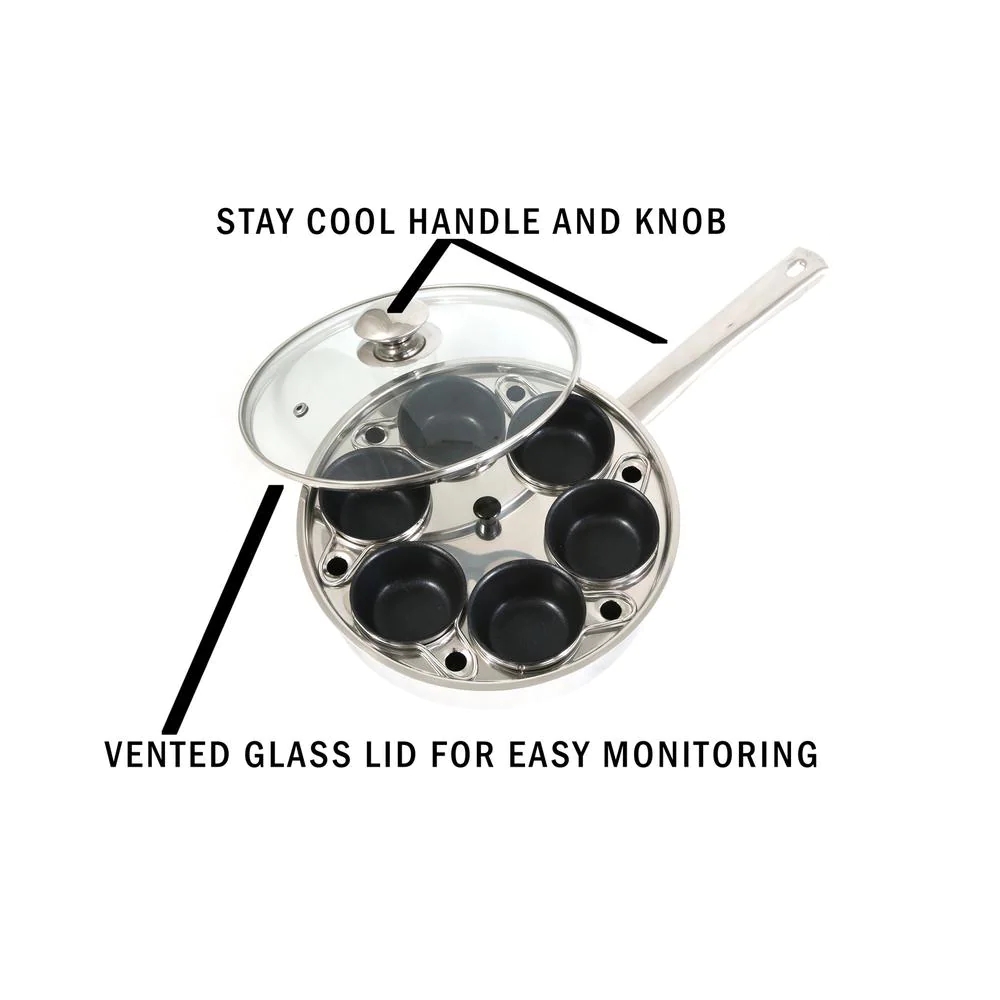 Professional 6Cup Stainless Steel Egg Poacher with Glass Lid Best