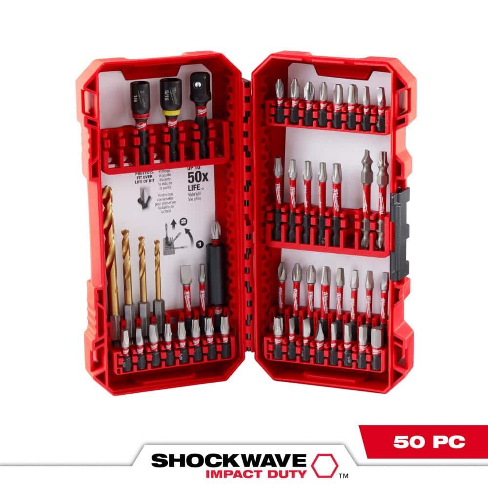 SHOCKWAVE Impact Duty Alloy Steel Screw Driver Drill Bit Set (50Piece) Best Deals and Price