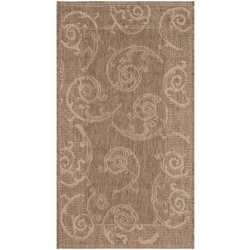 Courtyard Brown/Natural Doormat 2 ft. x 4 ft. Border Indoor/Outdoor
