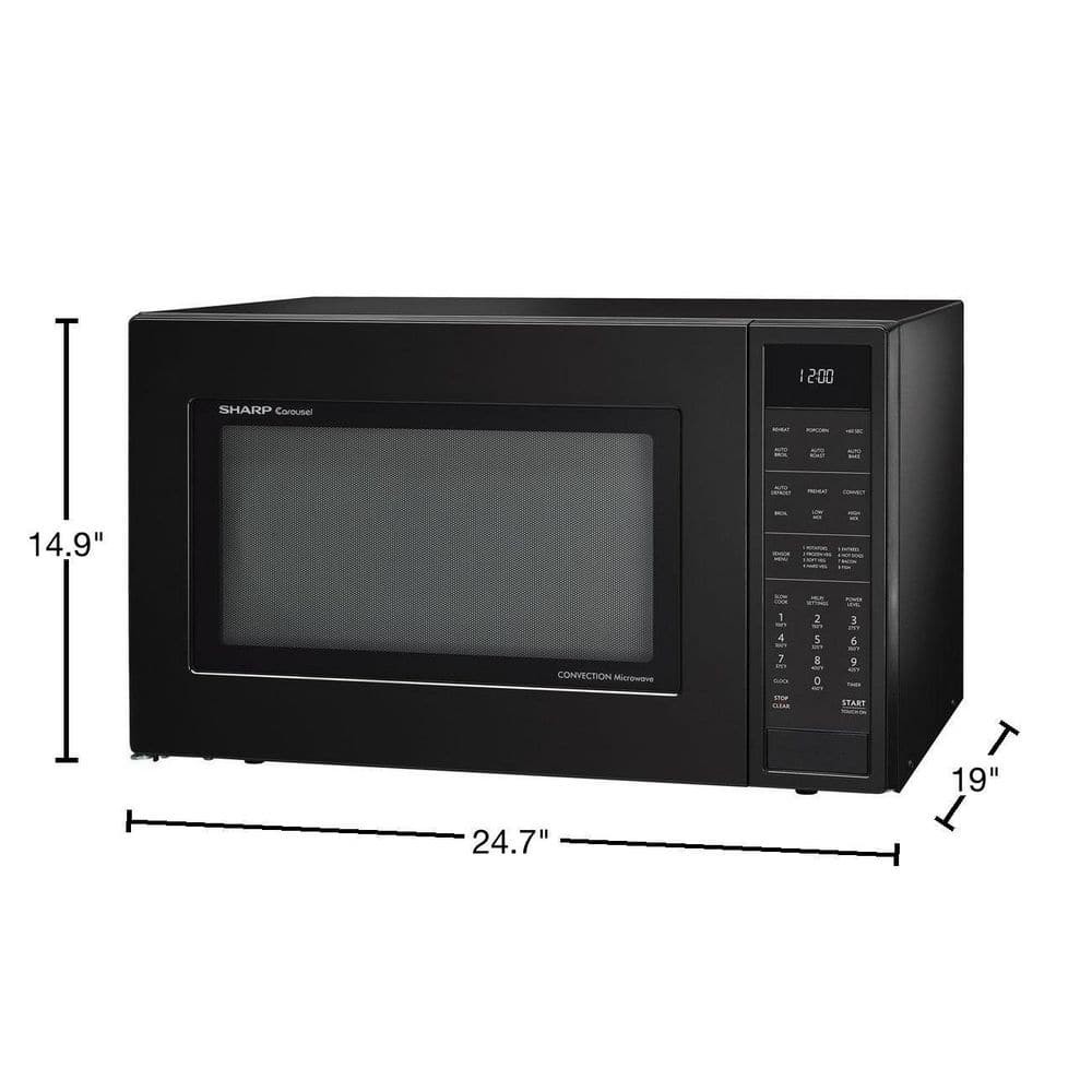 1.5 cu. ft. Countertop Convection Microwave in Black, BuiltIn Capable
