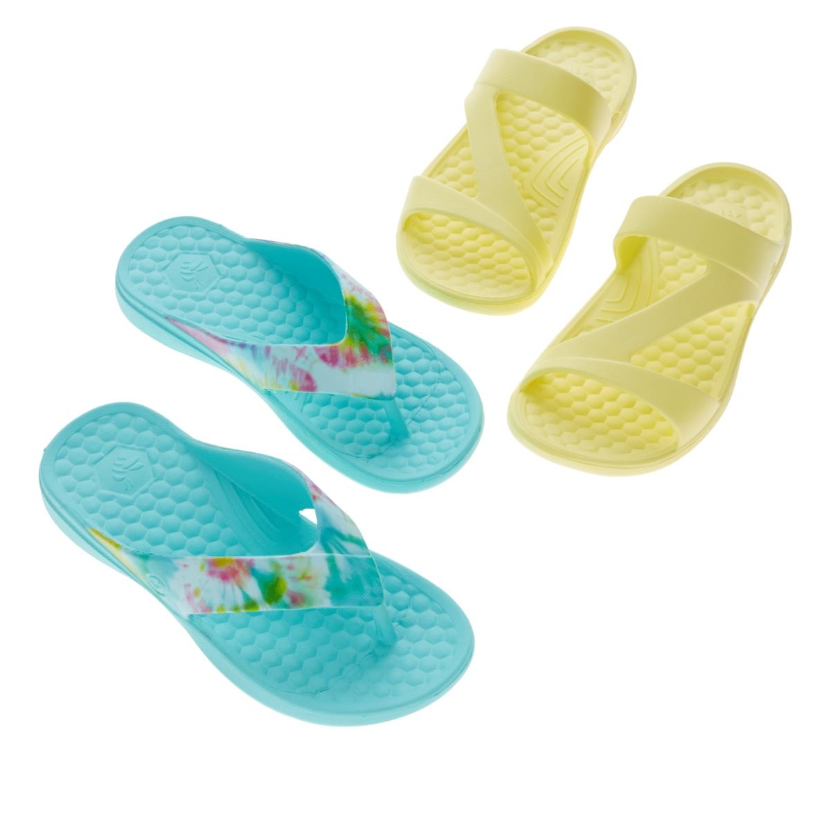 Joybees 2-pack EVA Sandals - Yellow/Aqua Tie Dye - Size 11 Meilleures ...