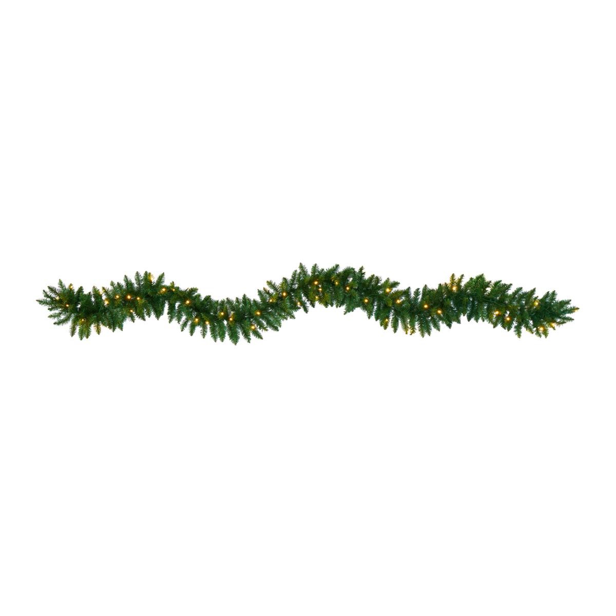 Nearly Natural 9 Ft. Christmas Pine Garland with 50 LEDs Lights Best ...